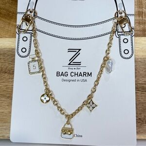 Zoey & Zuri Gold Tone Fashion Bag Charm 13.5 inches‎